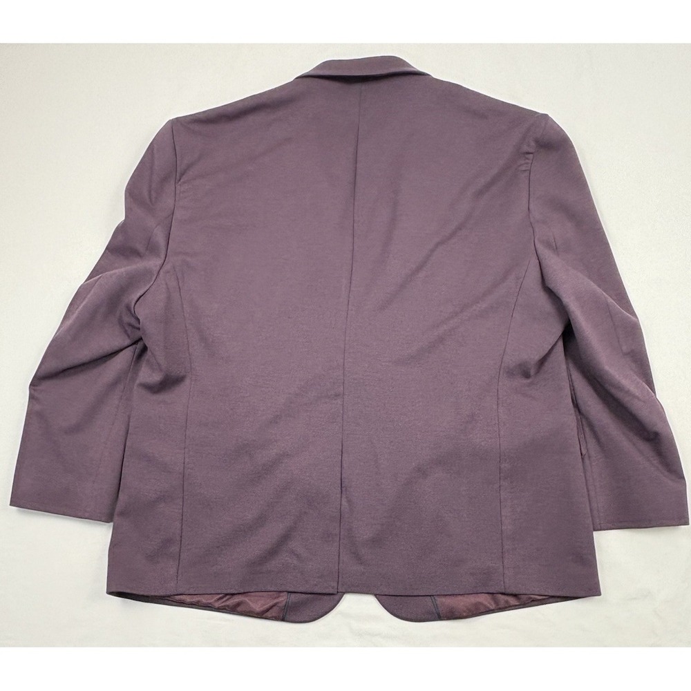 Stafford Poly/Wool Blend Unstructured Sport Coat 54R Purple Jersey Stretch EUC - Picture 4 of 13